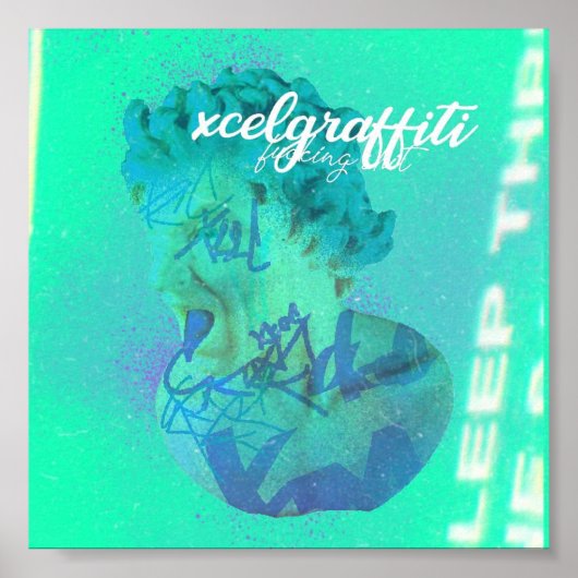 Medusa - Cyaan esthetisch Poster door xcelgraffiti (Voorkant)