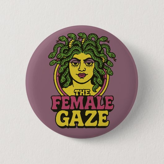 Medusa de vrouwelijke blik ronde button 5,7 cm (Voorkant)