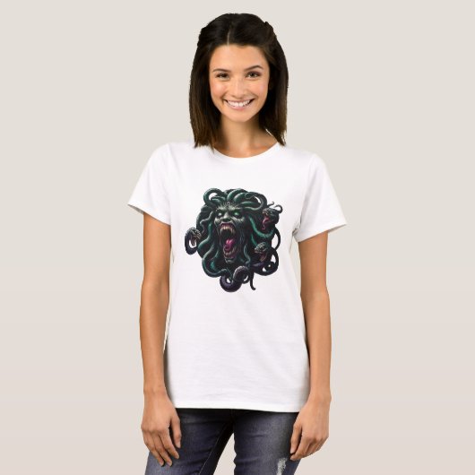 Medusa en Slangen Halloween Ontwerp - Mythische Ho T-shirt (Voorkant volledig)