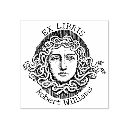Medusa Ex Libris, Boek Rubberstempel (Afrduk)