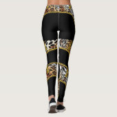 Medusa Exotica Leopard en Gouden Tassel Zwart Leggings (Achterkant)