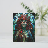 Medusa - Glas in lood venster Tiffany stijl Briefkaart (Staand voorkant)