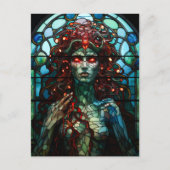Medusa - Glas in lood venster Tiffany stijl Briefkaart (Voorkant)