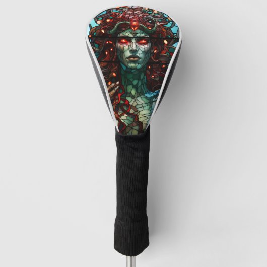 Medusa - Glas in lood venster Tiffany stijl Golfheadcover (Voorkant)