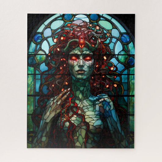 Medusa - Glas in lood venster Tiffany stijl Legpuzzel (Verticaal)