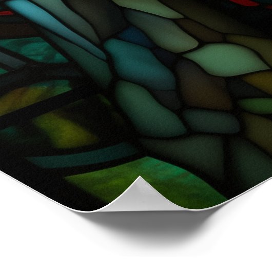 Medusa - Glas in lood venster Tiffany stijl Poster (Hoek)