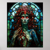 Medusa - Glas in lood venster Tiffany stijl Poster (Voorkant)