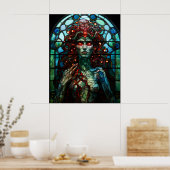 Medusa - Glas in lood venster Tiffany stijl Poster (Keuken)