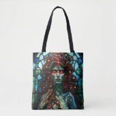 Medusa - Glas in lood venster Tiffany stijl Tote Bag (Voorkant)