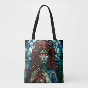 Medusa - Glas in lood venster Tiffany stijl Tote Bag