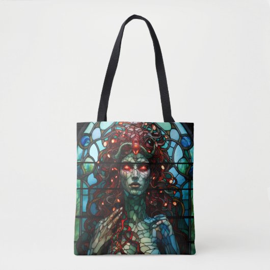 Medusa - Glas in lood venster Tiffany stijl Tote Bag (Voorkant)