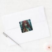 Medusa - Glas in lood venster Tiffany stijl Vierkante Sticker (Envelop)