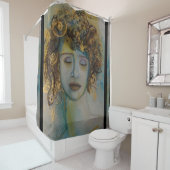 Medusa Goddess Maureen Girard Myth Gold Douchegordijn (In situ)