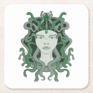 Medusa Gorgo Slang Gorgon Monster Griekse Mytholog Kartonnen Onderzetters