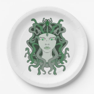 Medusa Gorgo Slang Gorgon Monster Griekse mytholog Papieren Bordje