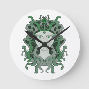 Medusa Gorgo Slang Gorgon Monster Griekse mytholog Ronde Klok