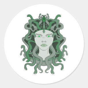 Medusa Gorgo Slang Gorgon Monster Griekse mytholog Ronde Sticker