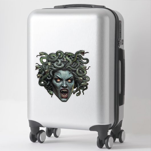 Medusa Gorgon Die-Cut Sticker – Mythische Horrorku (Koffer)