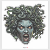 Medusa Gorgon Die-Cut Sticker – Mythische Horrorku (Vel)