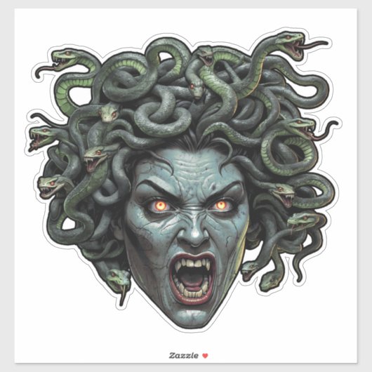 Medusa Gorgon Die-Cut Sticker – Mythische Horrorku (Vel)