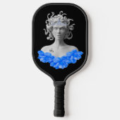 Medusa Gorgon Greek Mythology Blue Floral Pickleball Paddle (Achterkant)
