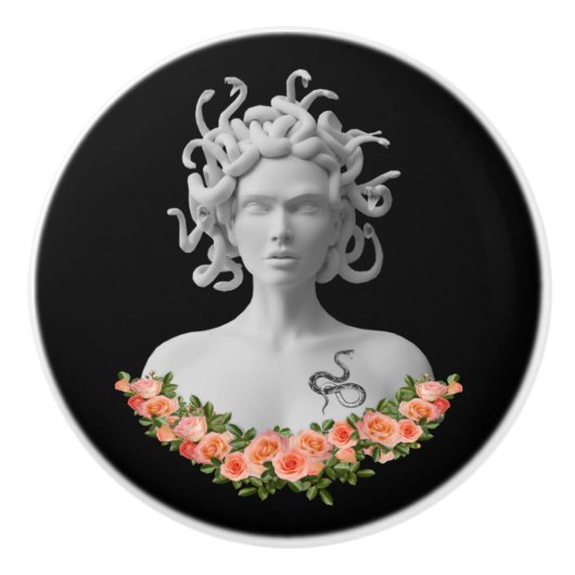 Medusa Gorgon Griekse mythologie Keramische Knop (Voorkant)