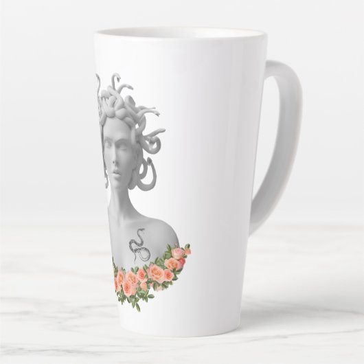Medusa Gorgon Griekse mythologie Latte Mok (Rechterhoek)