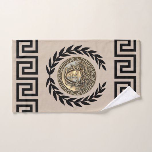 Medusa / Gorgon, Griekse sleutel, Laurel krans, Be Bad Handdoek (Handdoek)