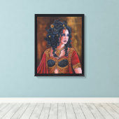 Medusa gorgon vrouw met slangen van Renee Lavoie Canvas Afdruk (Insitu (Houten vloer))