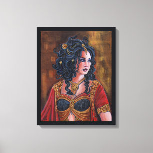 Medusa gorgon vrouw met slangen van Renee Lavoie Canvas Afdruk
