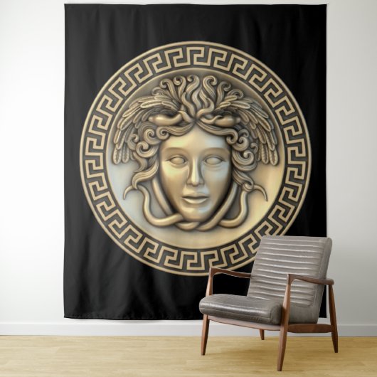 Medusa Goud Wandkunst Wandkleed (In situ)