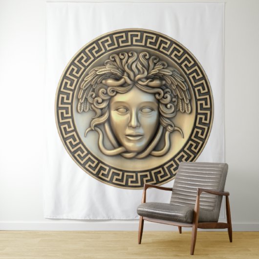 Medusa Goud Wandkunst Wandkleed (In situ)