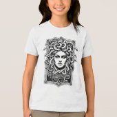 Medusa Greek Goddess with snakes illustration Tri-Blend Shirt (Voorkant)