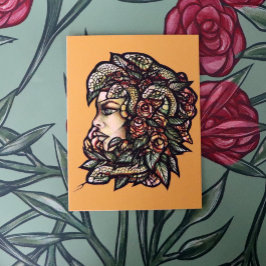 Medusa Green Snakes Gorgon Briefkaart