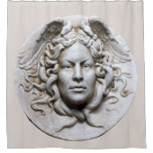 Medusa Grieks Revival Beige Neutraal Marmer Douchegordijn (Voorkant)