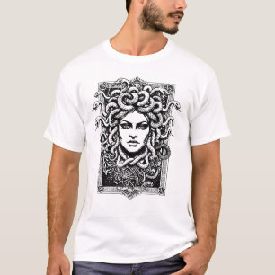 Medusa Griekse Godin met slangen illustratie T-shirt