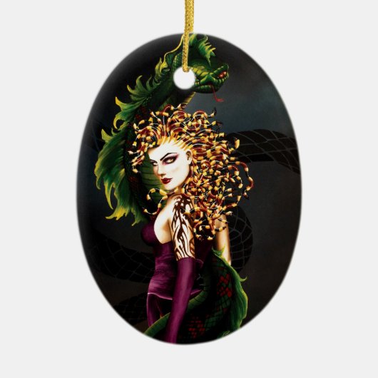 Medusa Griekse Mythologie Slang Gorgon Keramisch Ornament (Voorkant)