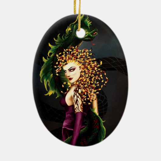 Medusa Griekse Mythologie Slang Gorgon Keramisch Ornament (Achterkant)