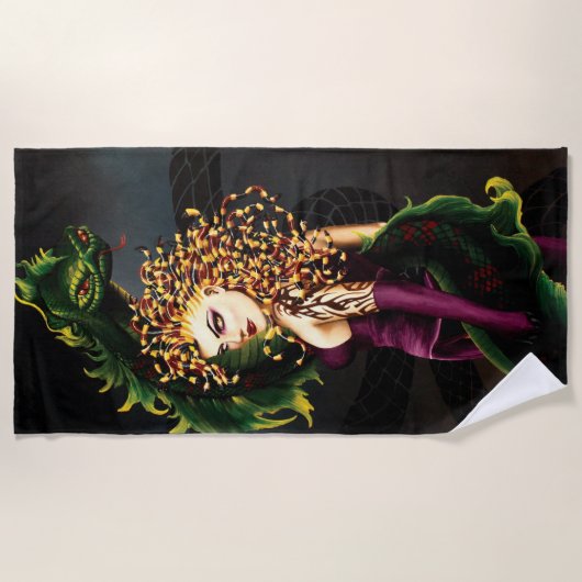 Medusa Griekse Mythologie Slang Gorgon Strandlaken (Voorkant)