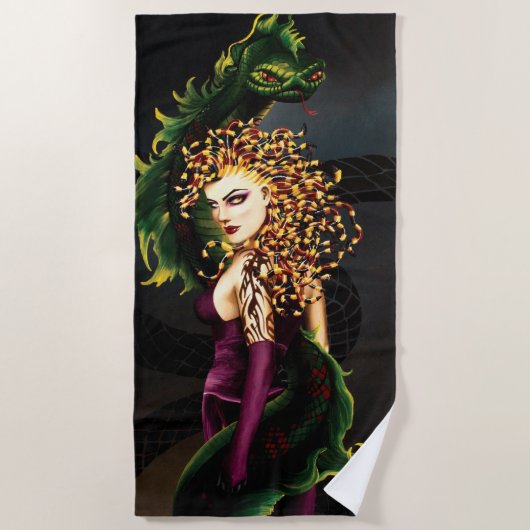 Medusa Griekse Mythologie Slang Gorgon Strandlaken (Voorkant)