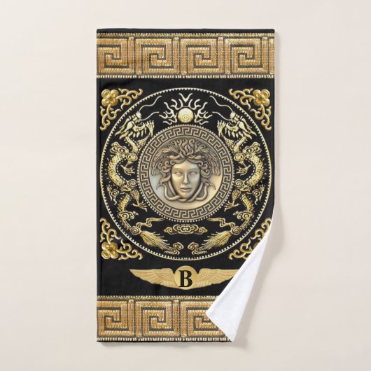 Medusa Griekse sleutel gepersonaliseerde badhanddo Bad Handdoek (Handdoek)