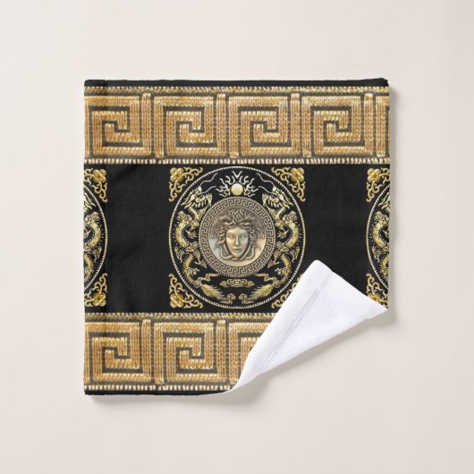 Medusa Griekse sleutel gepersonaliseerde badhanddo Bad Handdoek (Wasdoekje)