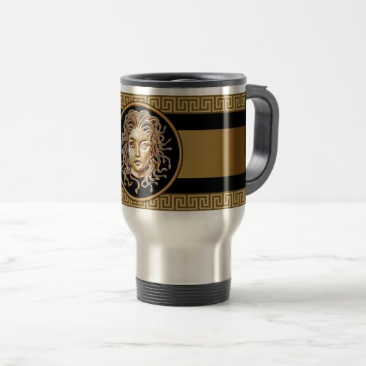 Medusa Head Gold Chain Travel Mug Reisbeker (Voorkant rechts)