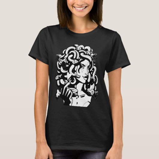 Medusa Head Snake Hair Greek Mythology Ancient Lov T-shirt (Voorkant)