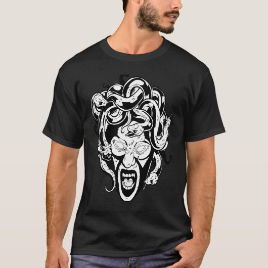 Medusa Head Snake Hair Mythology Grieks T-shirt (Voorkant)