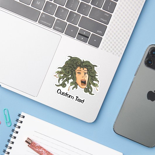 Medusa Head Sticker (Laptop met iPhone)