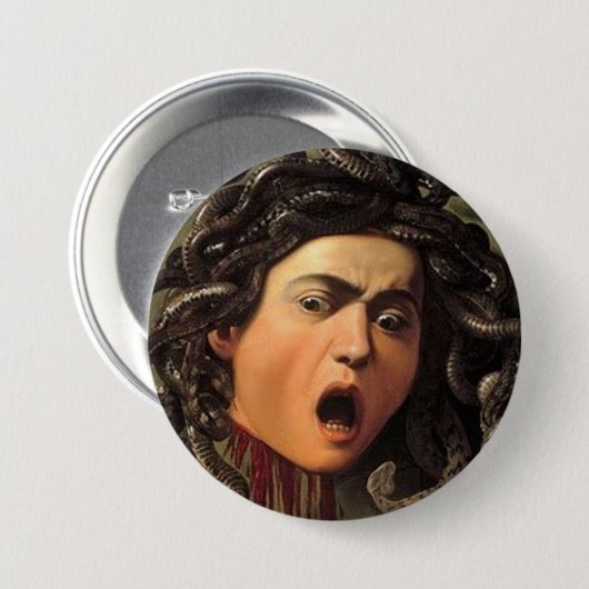 Medusa Head van Caravaggio Ronde Button 7,6 Cm (Voorkant /achterkant)