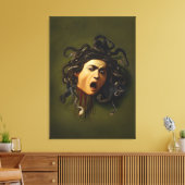 Medusa hoofd Caravaggio schilderij kunst mythologi Canvas Afdruk (Insitu (Woonkamer))