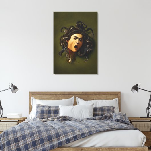 Medusa hoofd Caravaggio schilderij kunst mythologi Canvas Afdruk (Insitu (Slaapkamer))