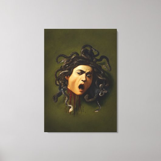 Medusa hoofd Caravaggio schilderij kunst mythologi Canvas Afdruk (Voorkant)